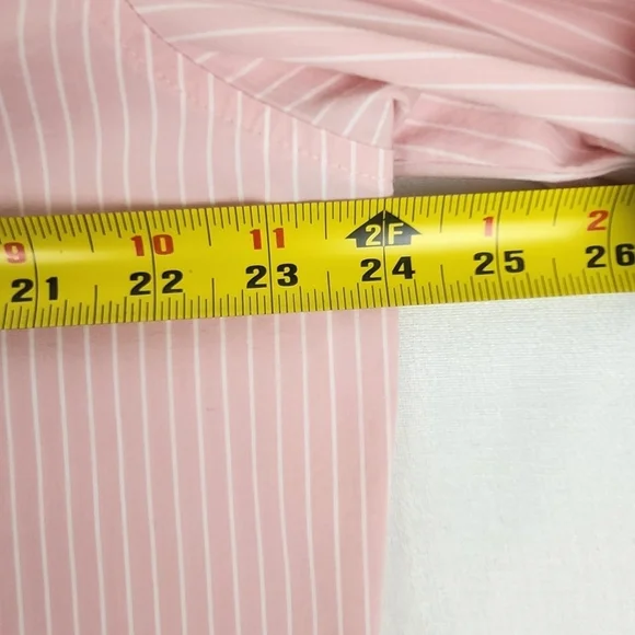 Vintage Chico's Design Pink And White Stripe Button Down Top. - Picture 6 of 8